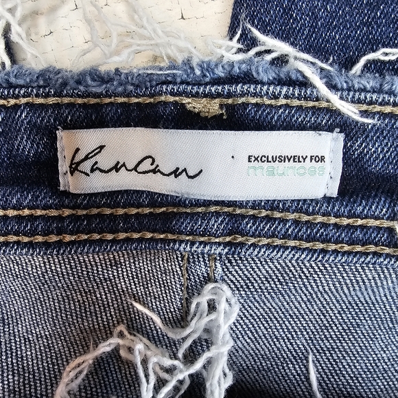 Kancan Jeans for Maurices Women's Size 32 Distressed Frayed Hem Blue Denim Ankle - Picture 12 of 16